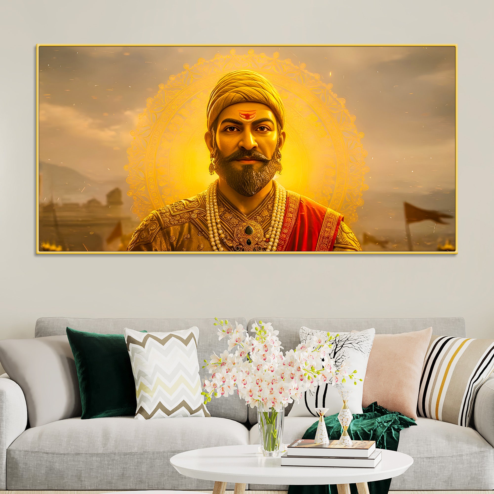 Royal Shivaji Maharaj Warrior Painting for Living Room Décor