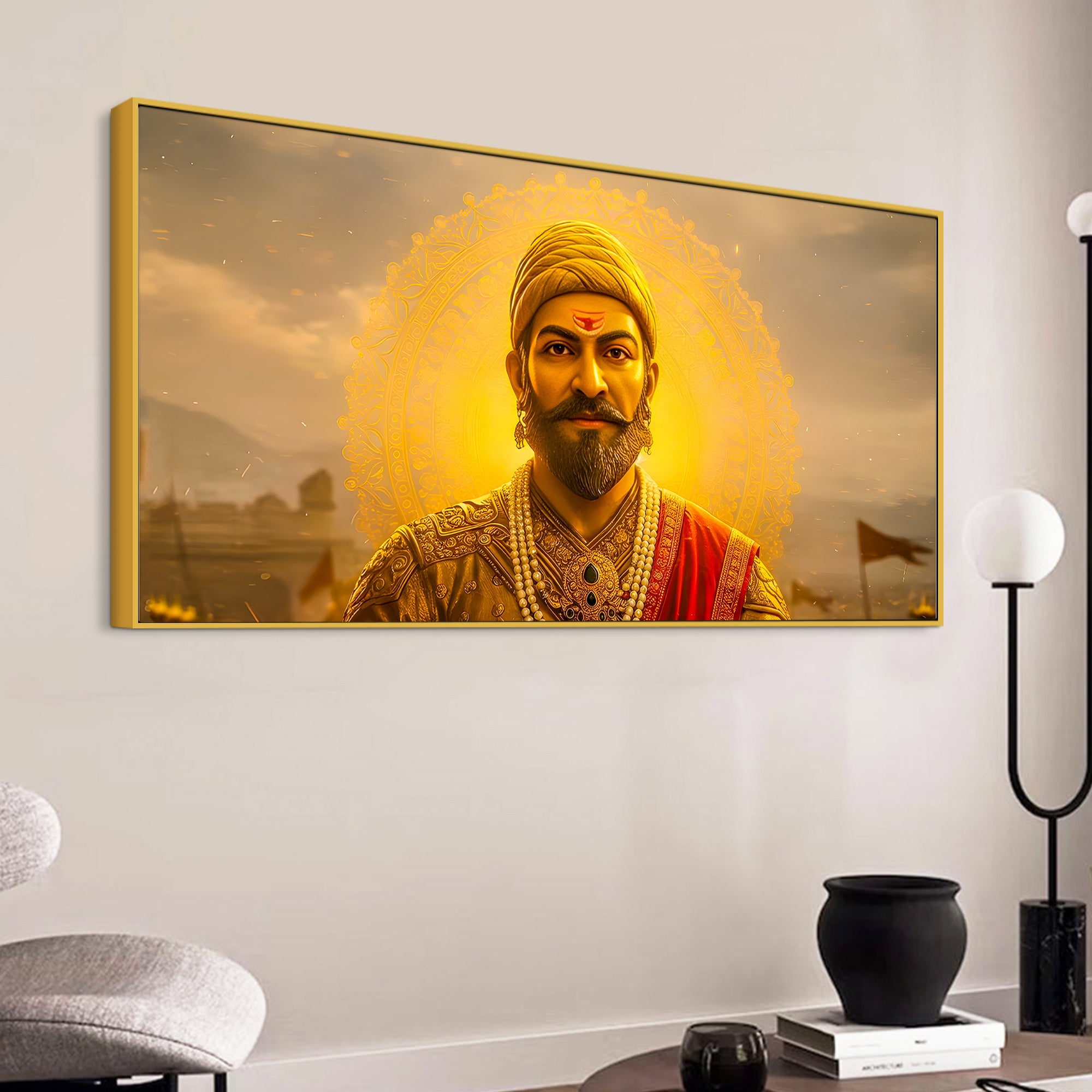 Royal Shivaji Maharaj Warrior Painting for Living Room Décor