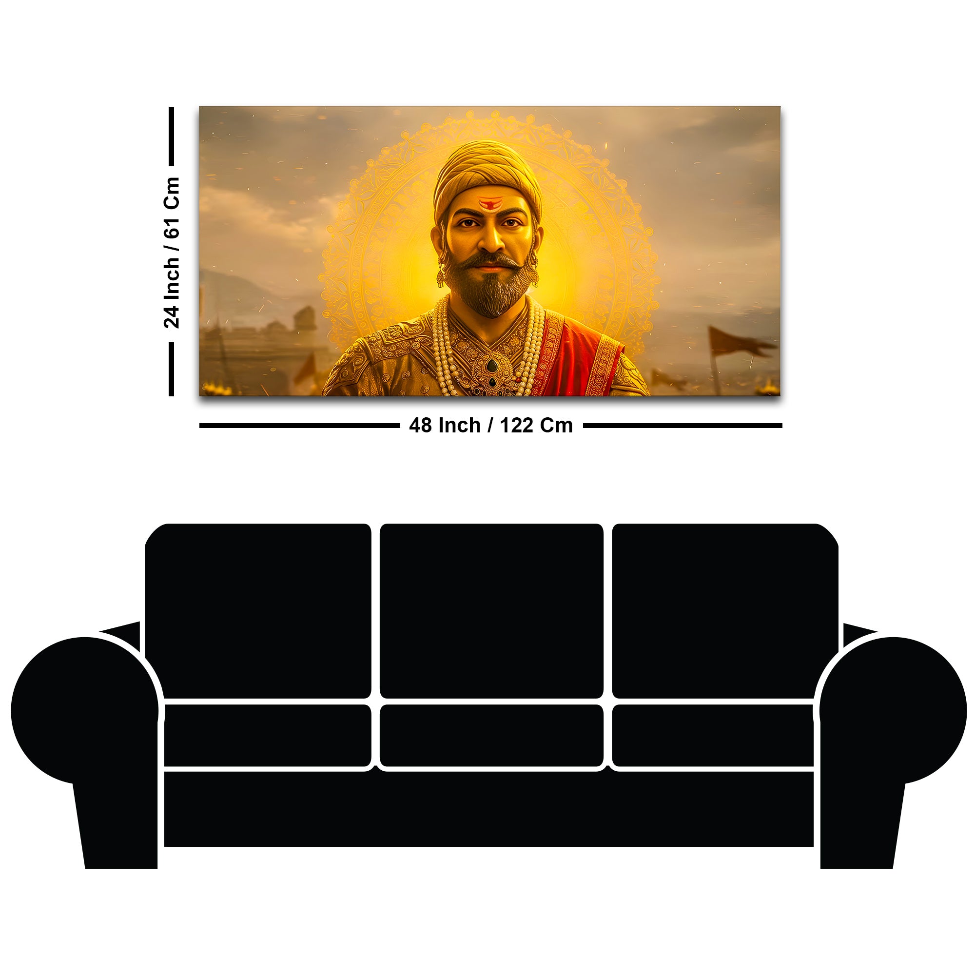 Royal Shivaji Maharaj Warrior Painting for Living Room Décor