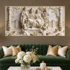 Royal Shri Ram Darbar Divine Blessings 3D Canvas Wall Painting