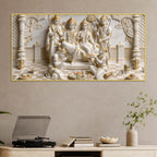 Royal Shri Ram Darbar Divine Blessings 3D Canvas Wall Painting