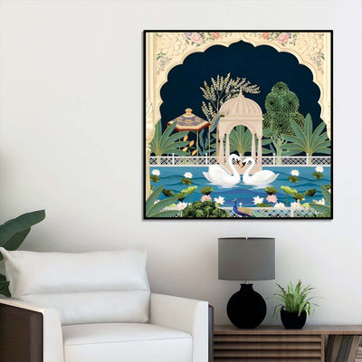 royal-swan-pichwai-painting-luxury-indian-wall-art-for-living-room