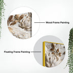 Royal White and Golden Peacock in Blooming Floral Garden 3D Canvas Wall Painting