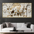 Royal White Elephant in Ornate Palace 3D Canvas Wall Painting