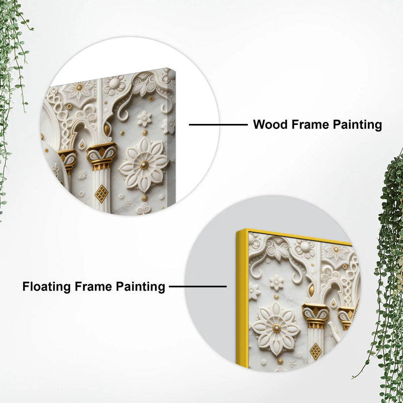 Royal White Elephant in Ornate Palace 3D Canvas Wall Painting
