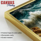 Royal White Horse Riding the Ocean Tide 3D Canvas Wall Painting