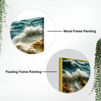 Royal White Horse Riding the Ocean Tide 3D Canvas Wall Painting