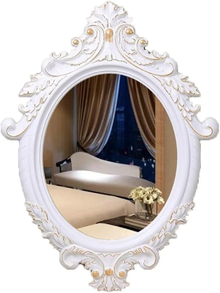 Royal White Oval Wall Mirror | Classic Home Décor