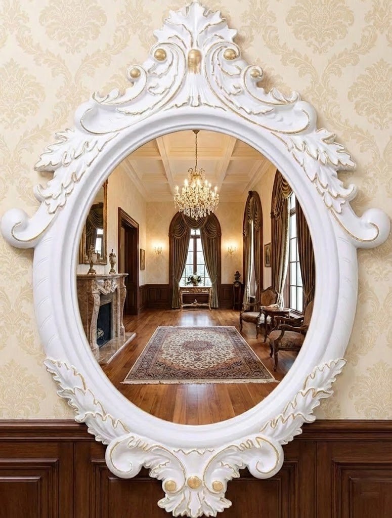 Royal White Oval Wall Mirror | Classic Home Décor