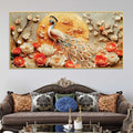 Royal White Peacock Canvas Wall Painting for Modern Home Decor