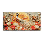 Royal White Peacock Canvas Wall Painting for Modern Home Décor