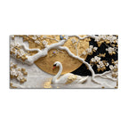 Royal White Swan in Enchanted Blossom Lake 3D Canvas Wall Painting