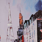 Rue de Paris Hand Painted Wall Painting with Floating Frame