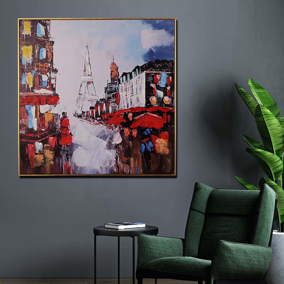 Rue de Paris Hand Painted Wall Painting with Floating Frame