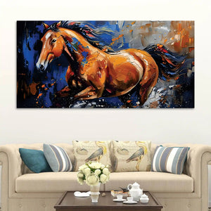 Running Horse Canvas Wall Painting for Living Room Décor