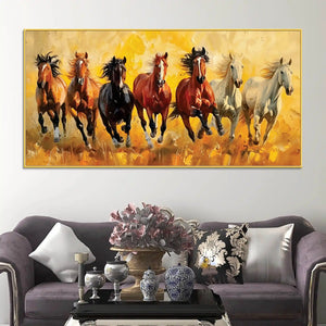 Running Horses Canvas Wall Abstract Painting for Living Room Decor