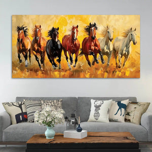 Running Horses Canvas Wall Abstract Painting for Living Room Decor