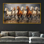 Running Horses Crystal Glass Painting for Bedroom Décor