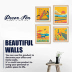 Rural Indian Culture Wall Art Frame Set of 4