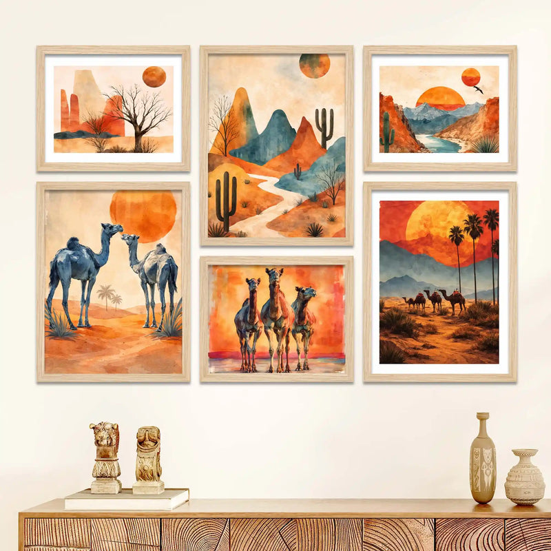 Rustic Desert Wall Art Frame Set of 6