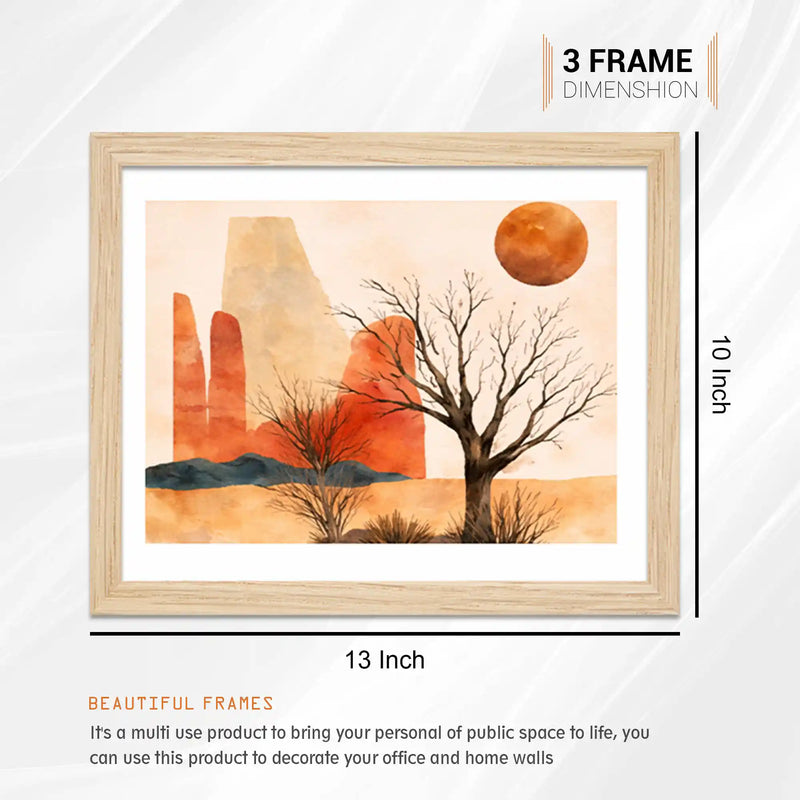 Rustic Desert Wall Art Frame Set of 6