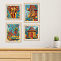 Rustic Floral Village Wall Art Frame Set of 4