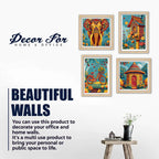 Rustic Floral Village Wall Art Frame Set of 4