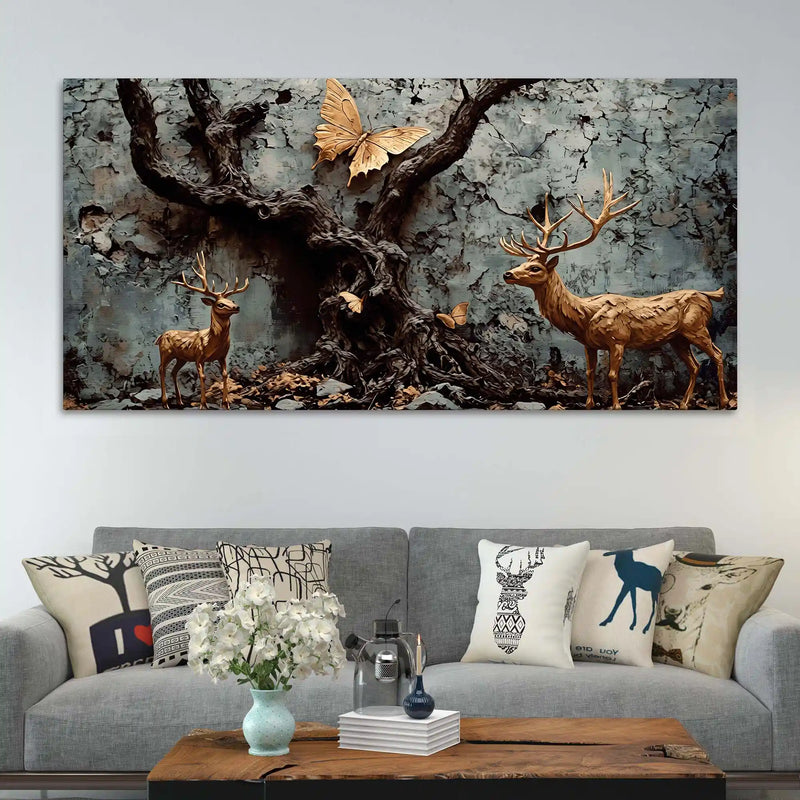 Rustic Forest Abstract Canvas Wall Decorative Painting