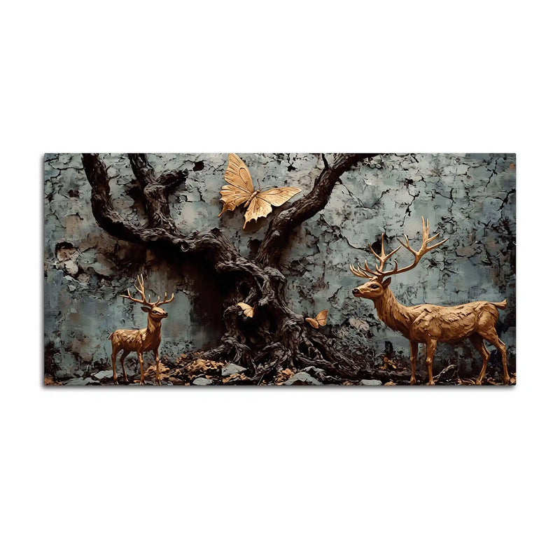Rustic Forest Abstract Canvas Wall Decorative Painting