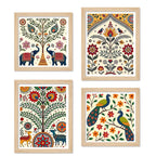 Rustic Indian Wall Art Frame Set of 4