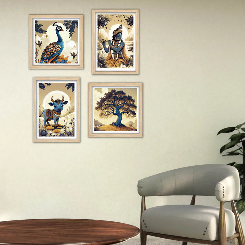 Rustic Spiritual Wall Art Frame Set of 4