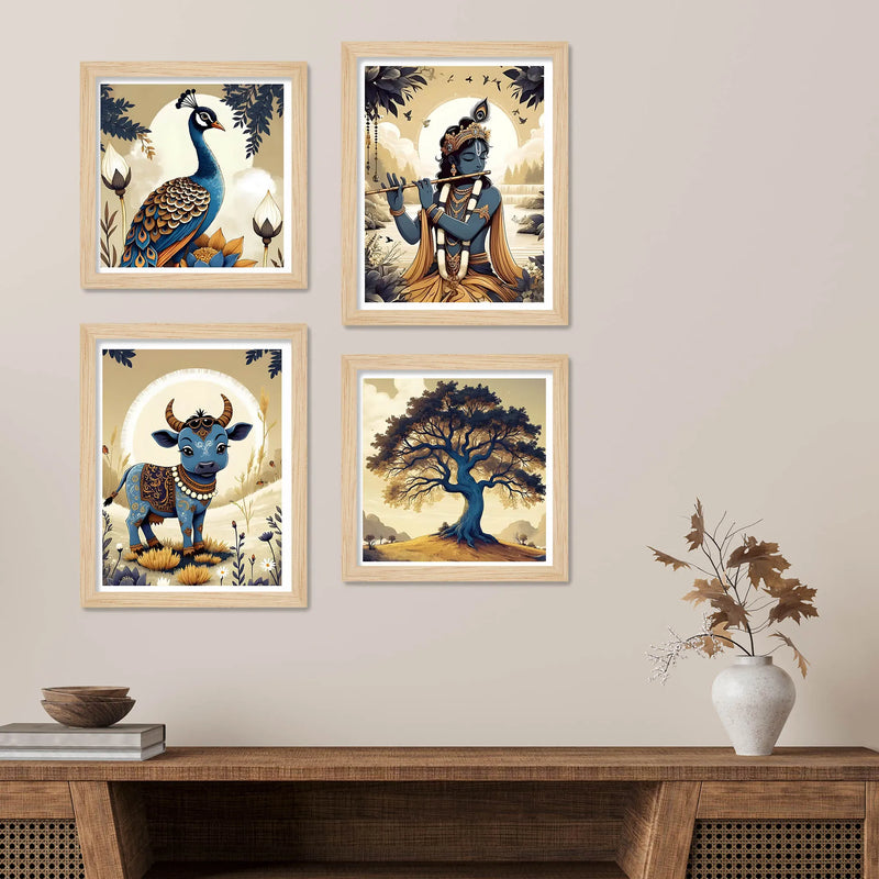 Rustic Spiritual Wall Art Frame Set of 4