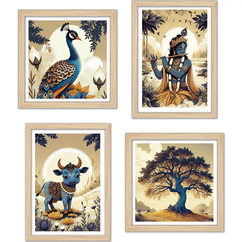 Rustic Spiritual Wall Art Frame Set of 4