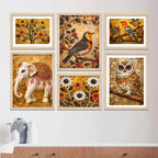 Rustic Wildlife Wall Art Frame Set of 6