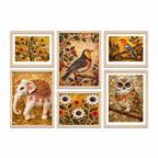 Rustic Wildlife Wall Art Frame Set of 6