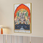 Sacred Aarti of Shrinathji in a Royal Temple Spiritual Canvas Wall Painting
