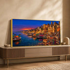 Sacred Banaras Riverside Canvas Painting for Bedroom Decor