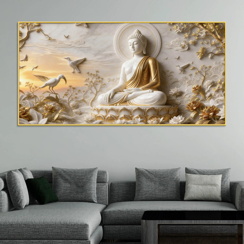 Sacred Buddha Calm and Serenity 3D Canvas Wall Painting