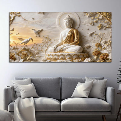 Sacred Buddha Calm and Serenity 3D Canvas Wall Painting