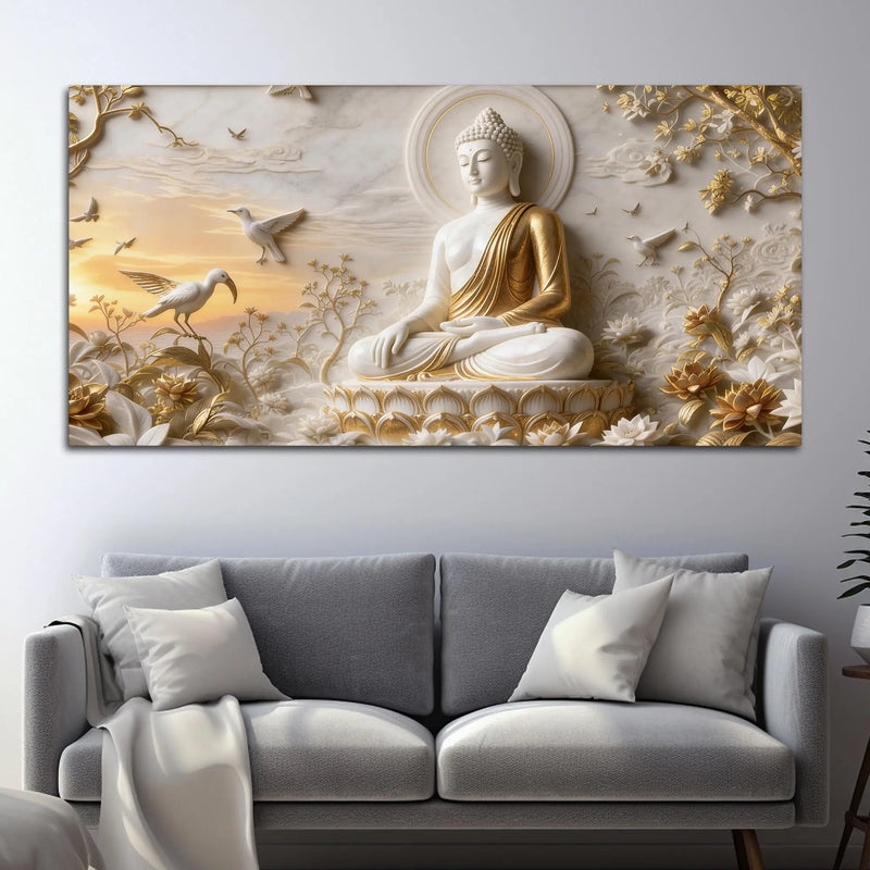 Sacred Buddha Calm and Serenity 3D Canvas Wall Painting