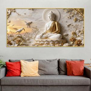 Sacred Buddha Calm and Serenity 3D Canvas Wall Painting
