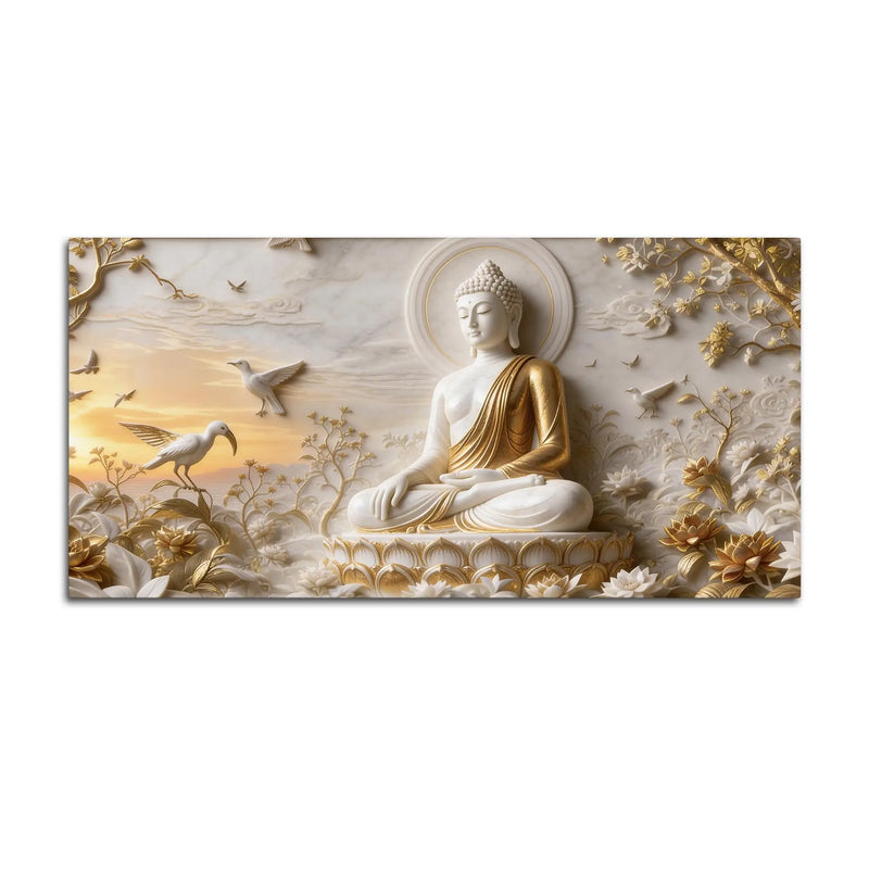 Sacred Buddha Calm and Serenity 3D Canvas Wall Painting