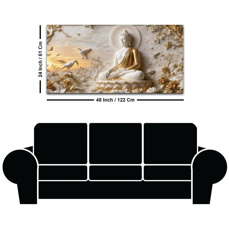 Sacred Buddha Calm and Serenity 3D Canvas Wall Painting
