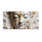 Sacred Buddha Face Marble Relief 3D Canvas Wall Painting