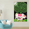 sacred-cow-and-calf-tree-of-life-canvas-painting