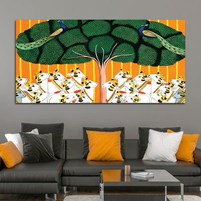 Sacred Cow Pichwai Art Canvas Wall Painting