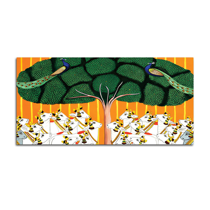 Sacred Cow Pichwai Art Canvas Wall Painting