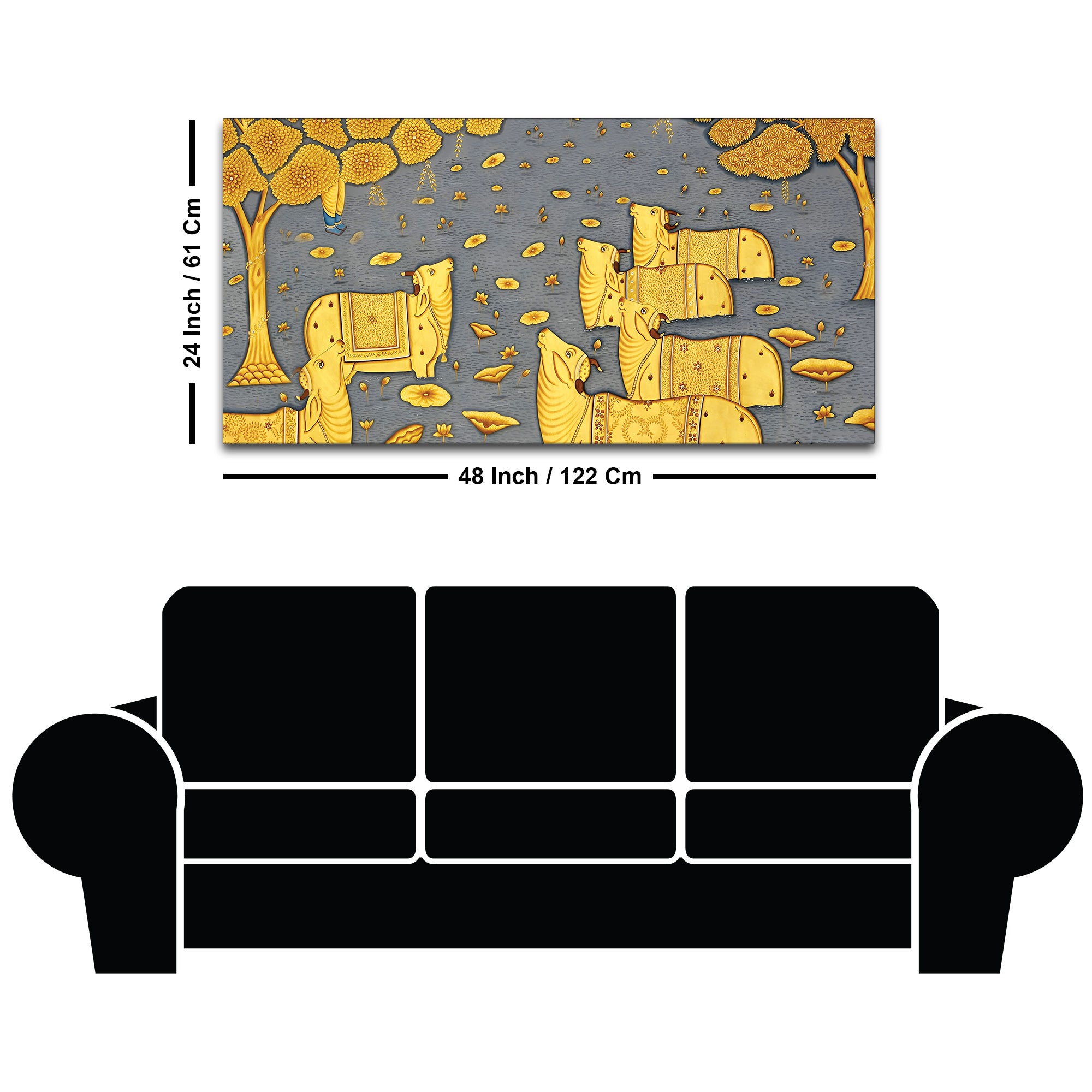 Sacred Cow Pichwai Art Religious Wall Painting