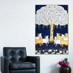 Sacred Cow Pichwai Canvas Painting | Traditional Indian Wall Decor