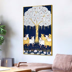 Sacred Cow Pichwai Canvas Painting | Traditional Indian Wall Decor